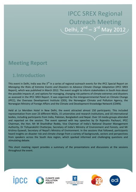 A full meeting report is available here. - CDKN Global