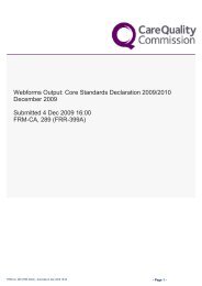 Core Standards Declaration of Compliance to the Care Quality ...