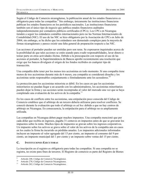 Evaluación de la Ley Comercial y Mercantil Nicaragua - Economic ...