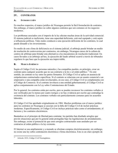 Evaluación de la Ley Comercial y Mercantil Nicaragua - Economic ...