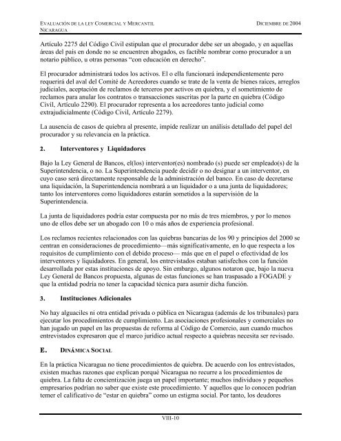 Evaluación de la Ley Comercial y Mercantil Nicaragua - Economic ...