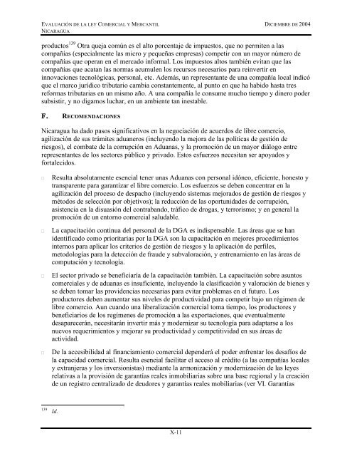 Evaluación de la Ley Comercial y Mercantil Nicaragua - Economic ...