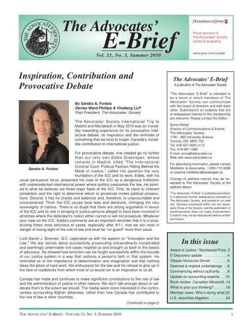 E-Brief - The Advocates' Society
