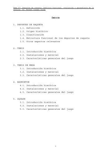 Deportes raqueta. Master Alto Rend. Universitat ... - Miguel Crespo