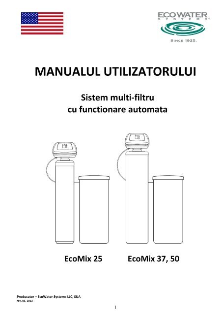 Manual utilizator dedurizator Ecomix 37 - Prodimar