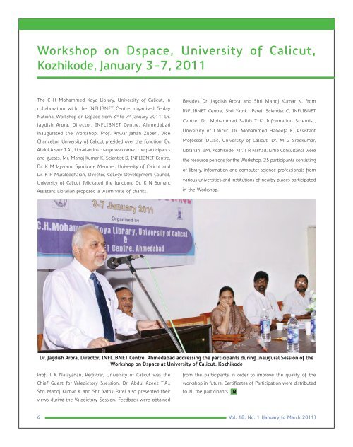 Vol.18- No.1 (Jan-Mar2011) - INFLIBNET Centre