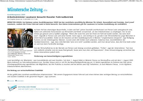 Munstersche Zeitung Arbei Karl Josef Laumann