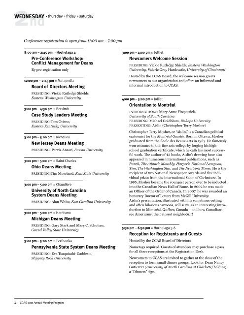 2011 Annual Meeting Program - Council of Colleges of Arts and ...