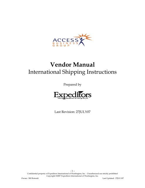 Vendor Manual - Supplier Portal