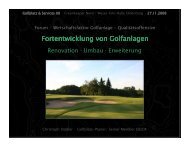 Fortentwicklung von Golfanlagen - Greenkeeper Nord eV