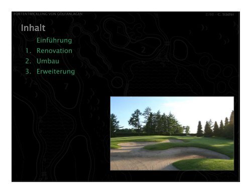 Fortentwicklung von Golfanlagen - Greenkeeper Nord eV
