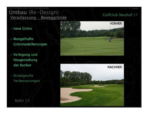 Fortentwicklung von Golfanlagen - Greenkeeper Nord eV