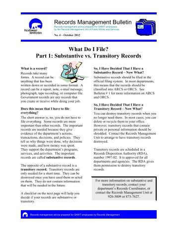 Substantive vs. Transitory Records - Department of Public Works ...