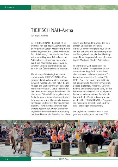 Felis News - Ausgabe 2007 - Zoologischer Garten Magdeburg