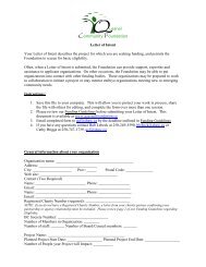 Letter of Intent - Quesnel Community Foundation