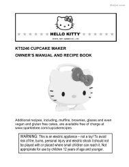 kt5246 cupcake maker owner's manual and recipe book - Meijer