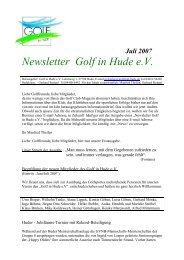 Newsletter Golf in Hude e.V.