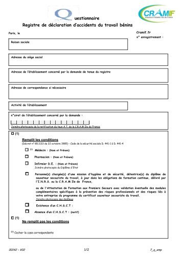 questionnaire-registre-at-benis - CRAMIF