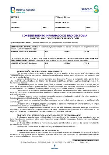 CONSENTIMIENTO INFORMADO DE TIROIDECTOMÃA - hgucr