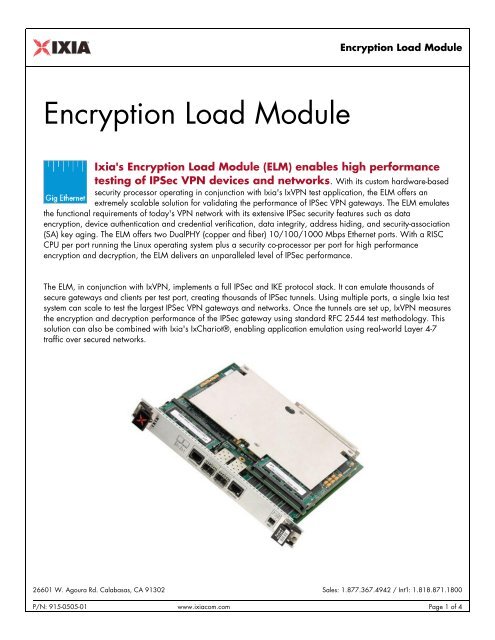 Encryption Load Module - Ixia