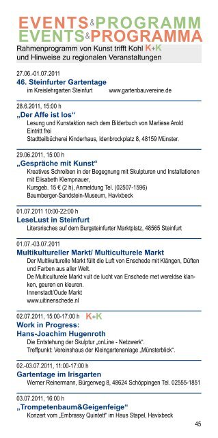 events&programm events&programma - Kunst trifft Kohl