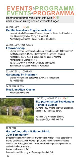 events&programm events&programma - Kunst trifft Kohl