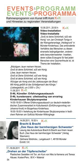 events&programm events&programma - Kunst trifft Kohl