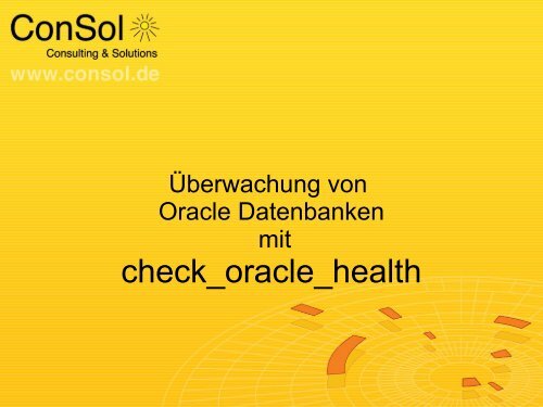check_oracle_health - Nagios-Wiki