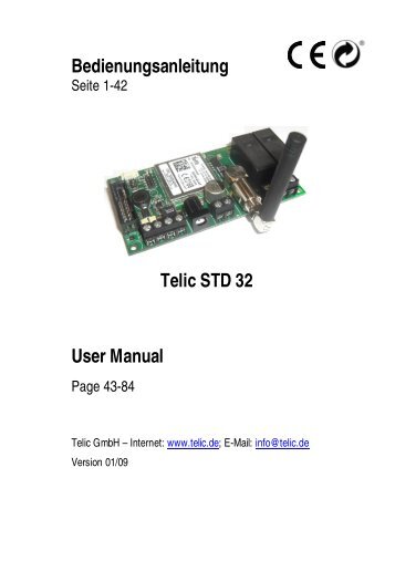 Bedienungsanleitung Telic STD 32 User Manual - Elfa