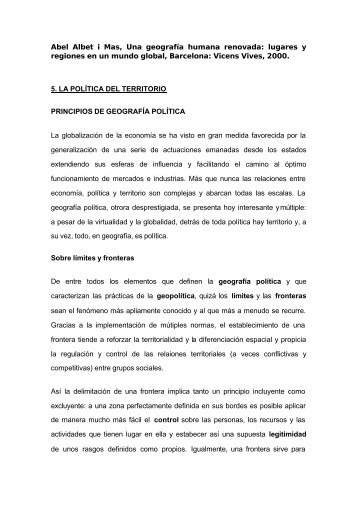 Abel Albet i Mas, Una geografÃ­a humana renovada: lugares y ...