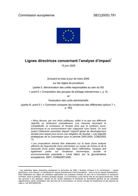 Lignes directrices concernant l'analyse d'impact* - Paris21