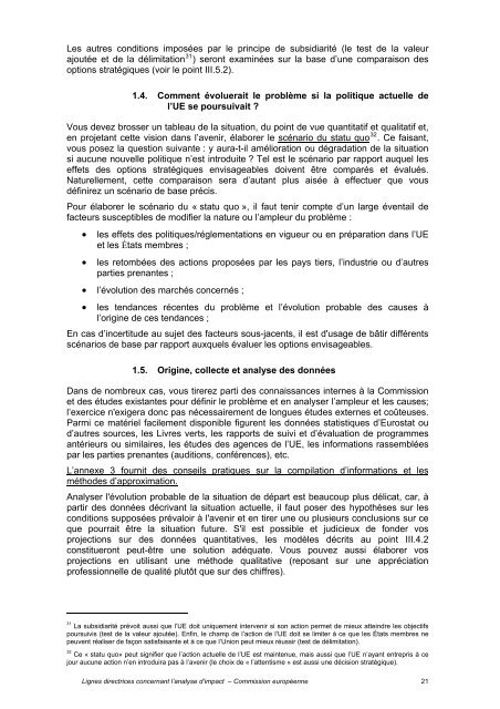 Lignes directrices concernant l'analyse d'impact* - Paris21