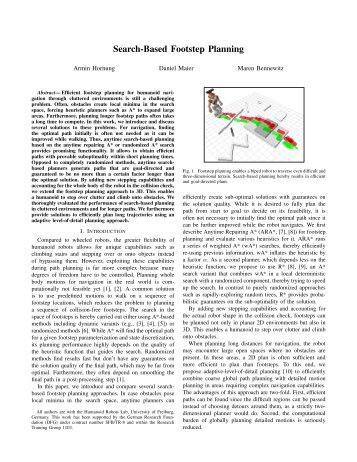 Search-Based Footstep Planning - Humanoid Robots Lab