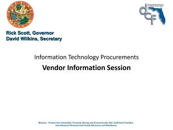 Vendor Information Session - Florida Department of Children and ...