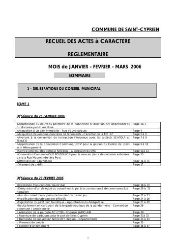 RECUEIL DES ACTES à CARACTERE REGLEMENTAIRE