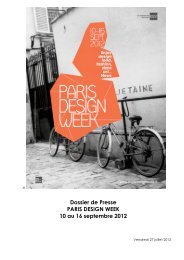 Dossier de Presse PARIS DESIGN WEEK 10 au 16 septembre 2012