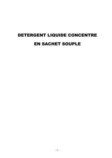 DÃ©tergent liquide concentrÃ© en sachet souple - Tunisie industrie