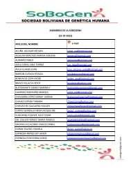 SOCIEDAD BOLIVIANA DE GENÃTICA HUMANA - IRD