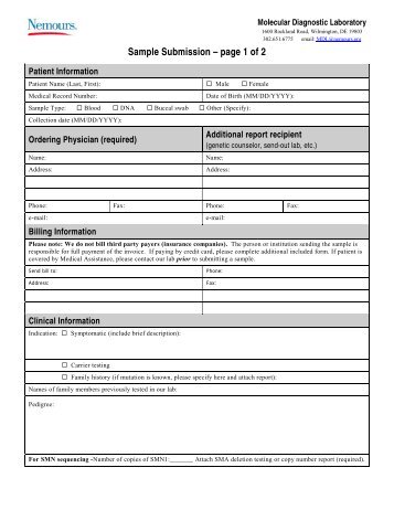 Sample Submission Form - Nemours