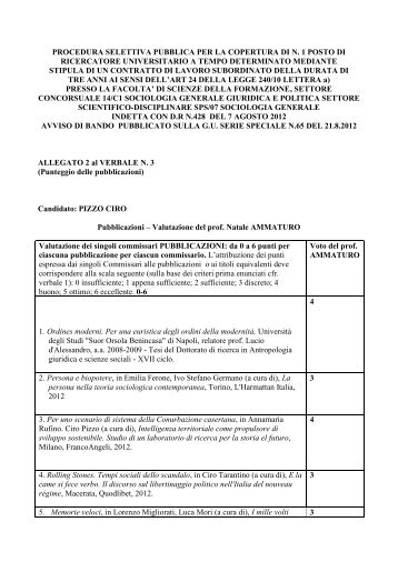 Allegato 2 al Verbale n. 3 - Istituto Universitario Suor Orsola Benincasa