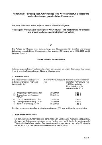 Satzung Ã¼ber Aufwendungs- und Kostenersatz fÃ¼r - RÃ¶hrnbach