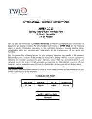 Shipping Instructions - Kallman Worldwide Inc.