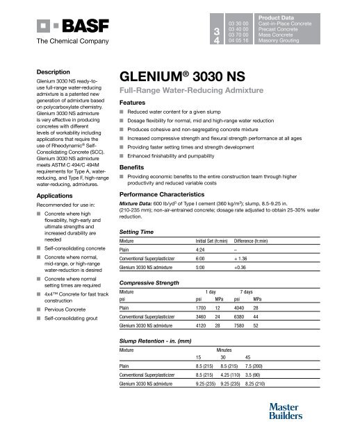 GLENIUM® 3030 NS - BASF Construction Chemicals