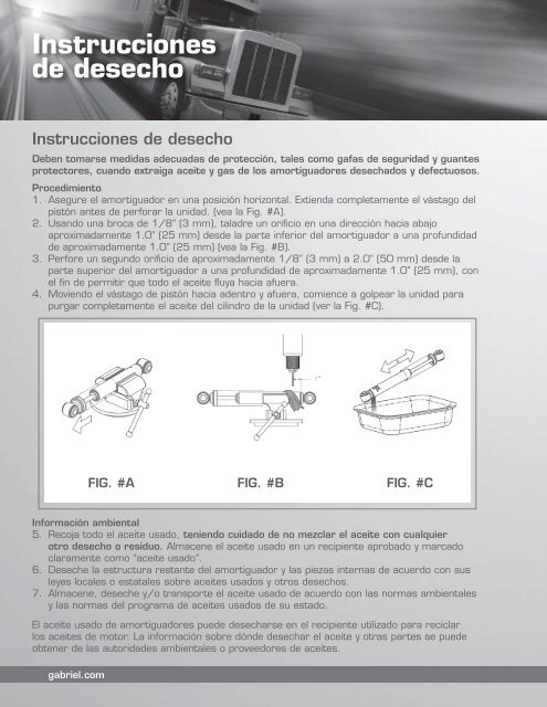 Amortiguadores para camionetas, remolques y camiones - Gabriel