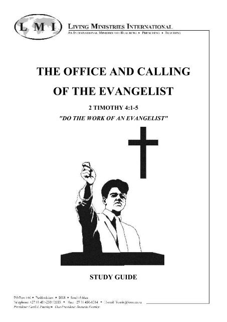 The office and calling of the evangelist - Study Guide - Free Bible ...