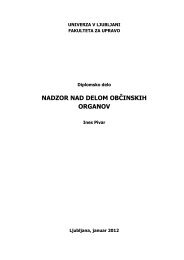 nadzor nad delom obÄinskih organov - Fakulteta za upravo ...