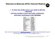 Motorola APAC Channel Webinar - Wireless Network Solutions