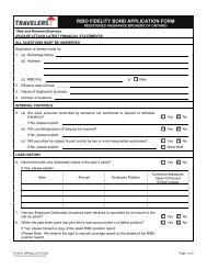 RIBO FIDELITY BOND APPLICATION FORM - Travelers Canada