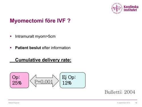 Mifepristone som preoperativ myombehandling - SFOG