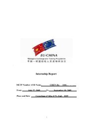 Internship Report - EU-China Managers Exchange and Training ...